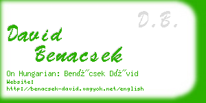 david benacsek business card